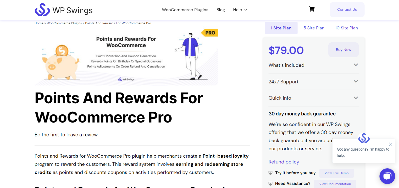 woocommerce points and rewards product page