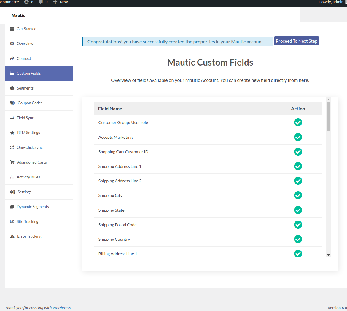 Mautic custom fields