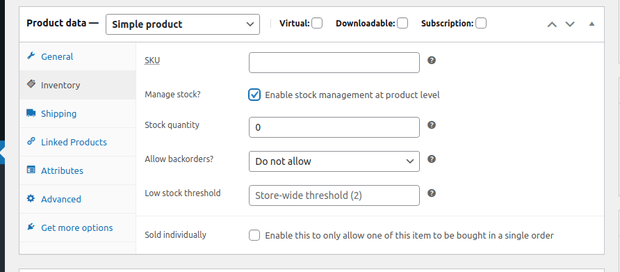 woocommerce configure product