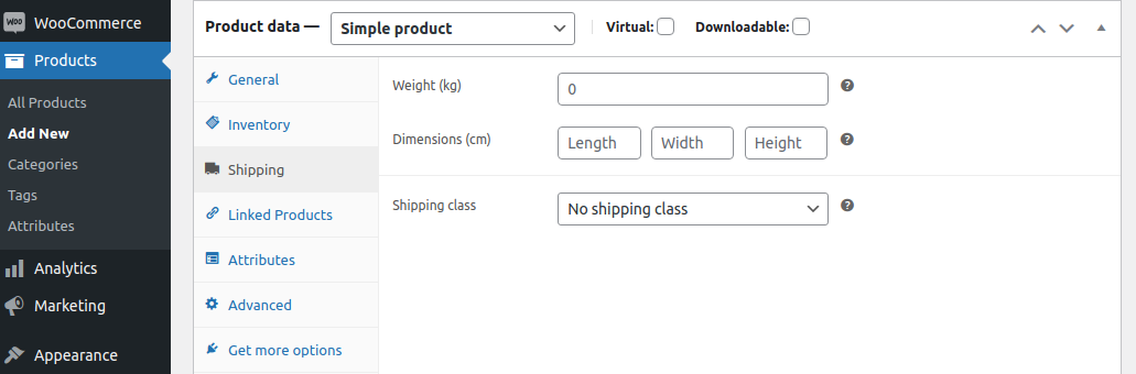 WooCommerce shipping