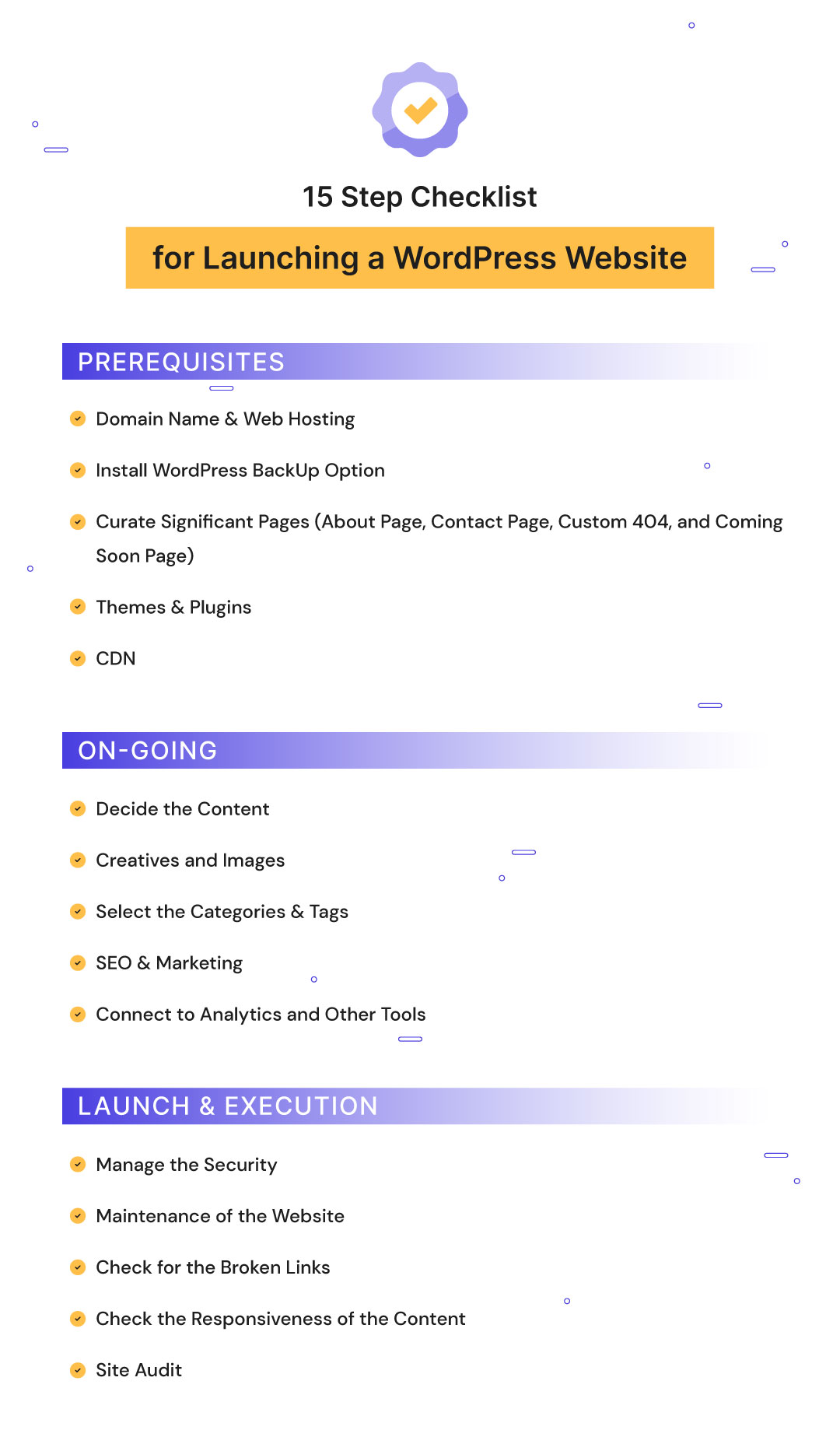 wordpress launch checklist
