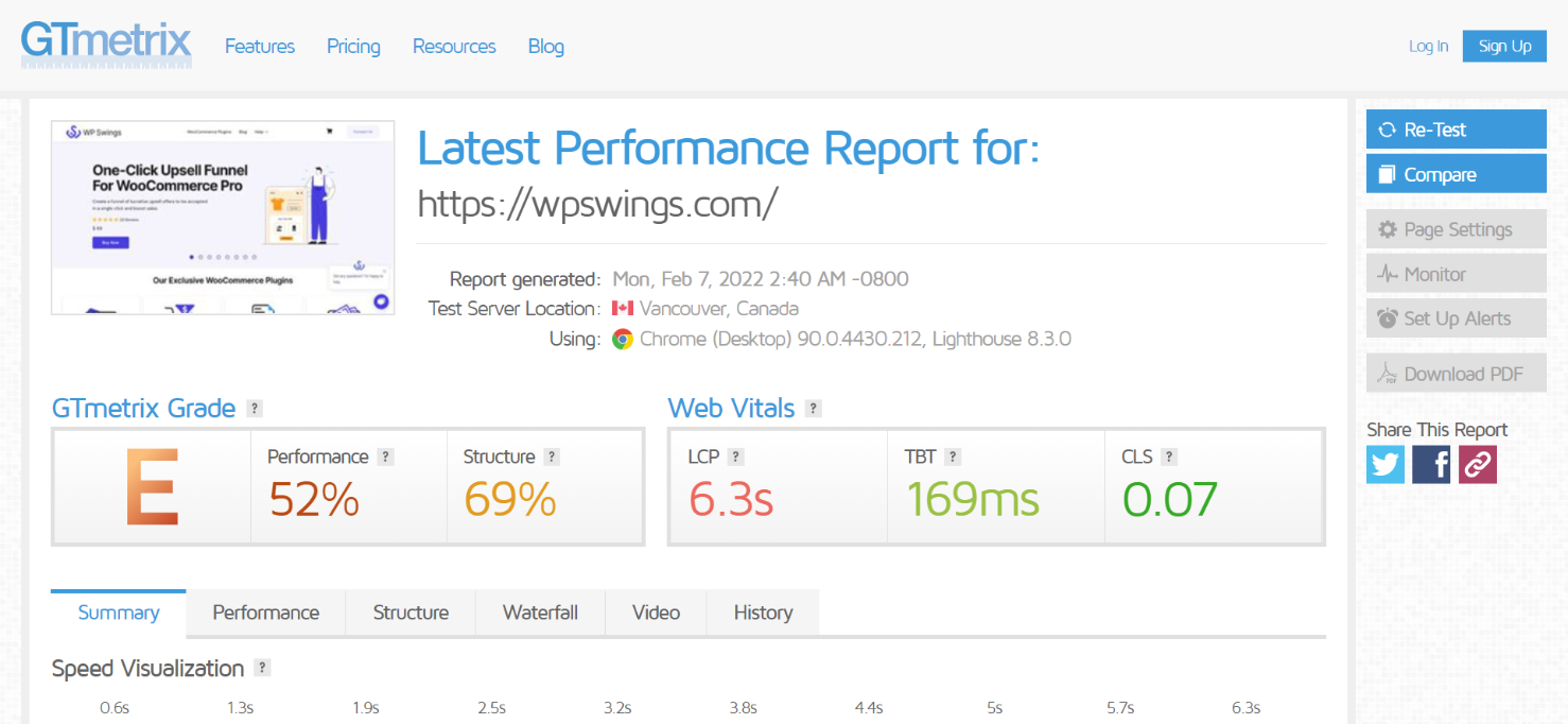 gtmetrics stats