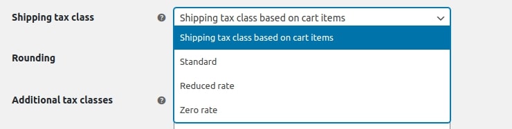 shipping tax class