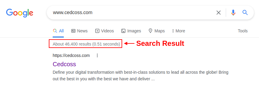 search result