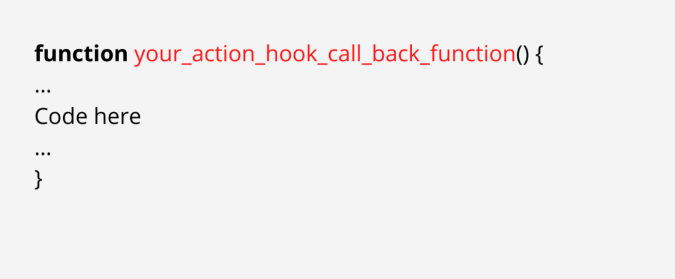 function your action hook