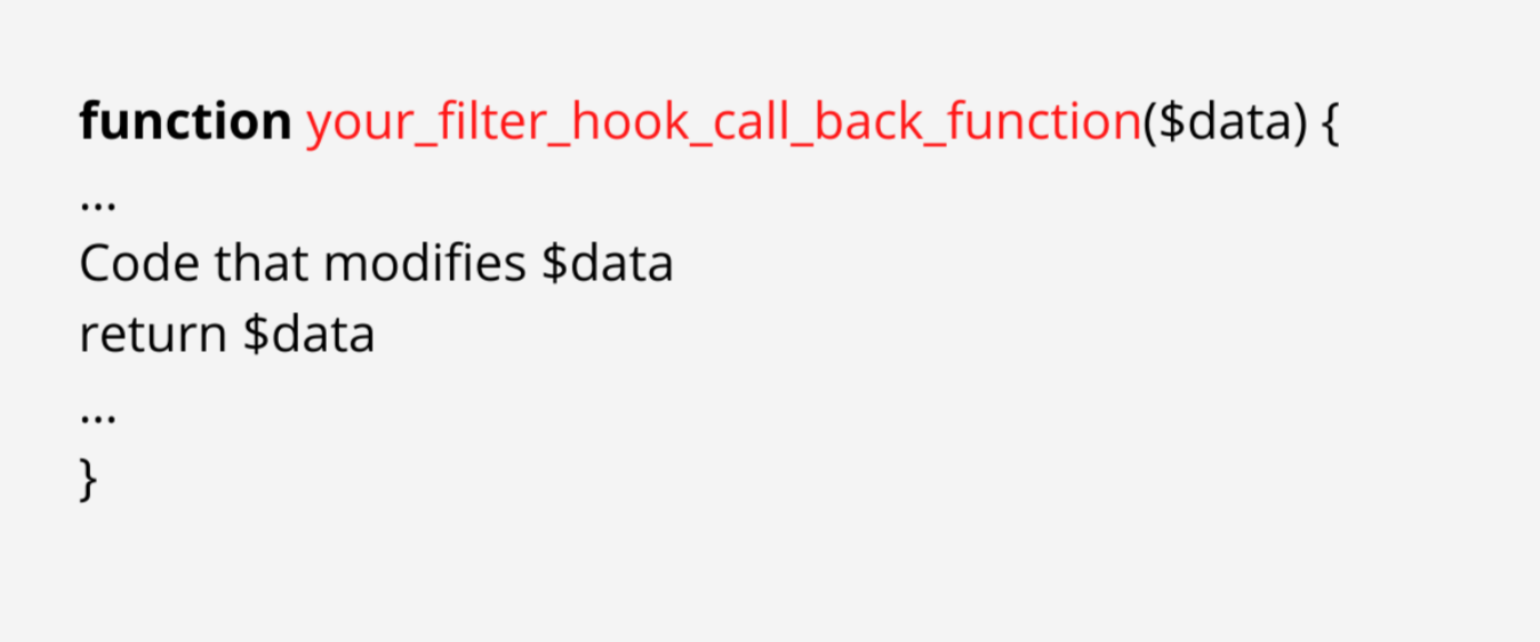 wooCommerce hooks filter hook call back fucnction