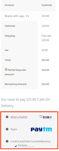 WooCommerce Partial payment