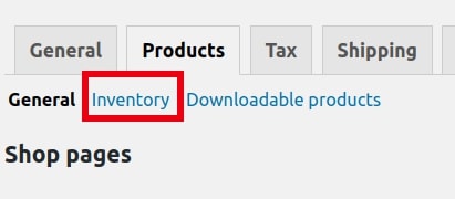 woocommerce inventory tab