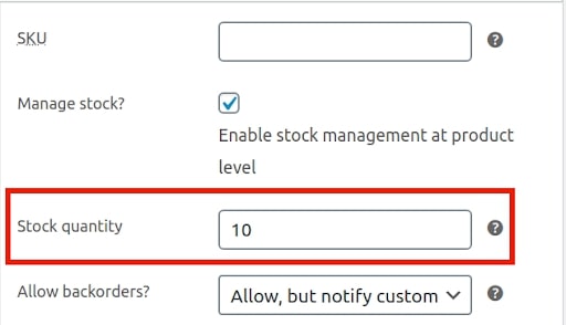 woocommerce product manage stocks