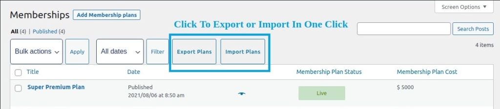 export import membership plans