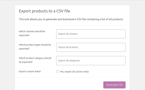 export into csv file