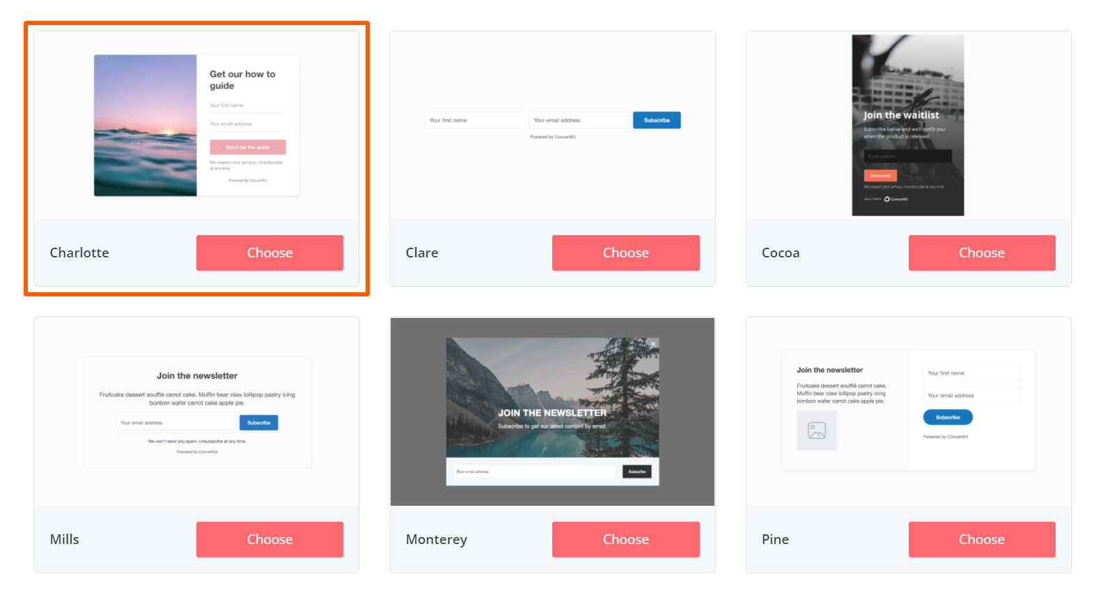 convertkit form template