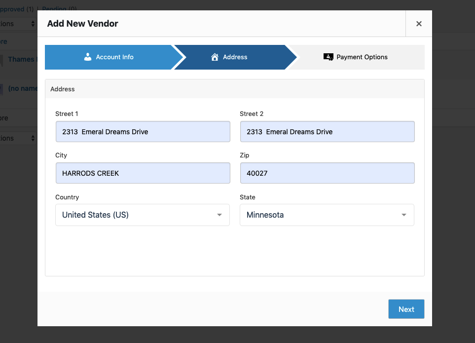 dokan add new vendor address