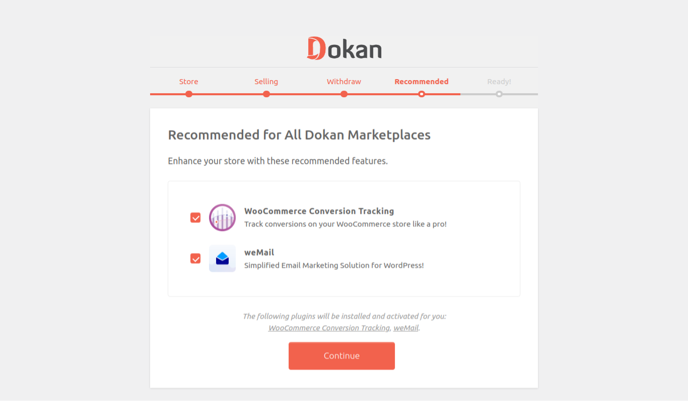 dokan recommended settings