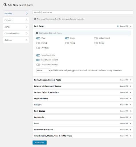 ivory search settings