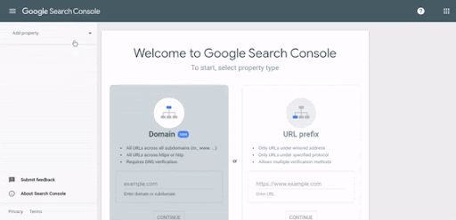add google search console property