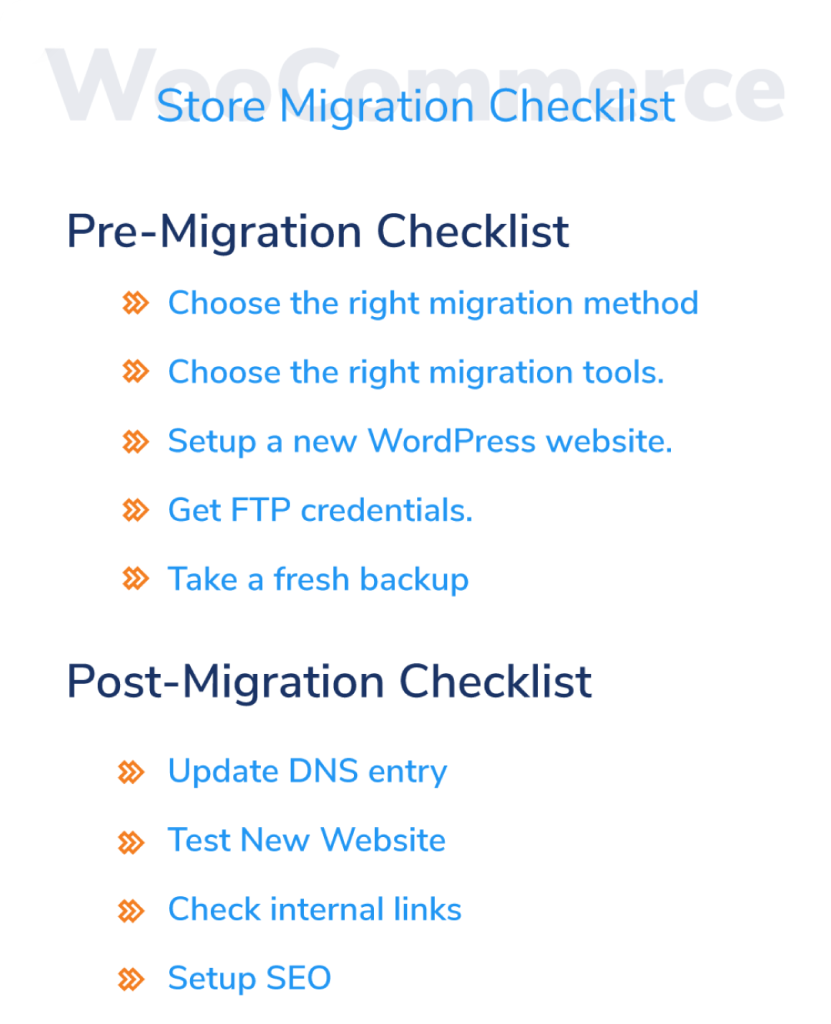 store migration checklist