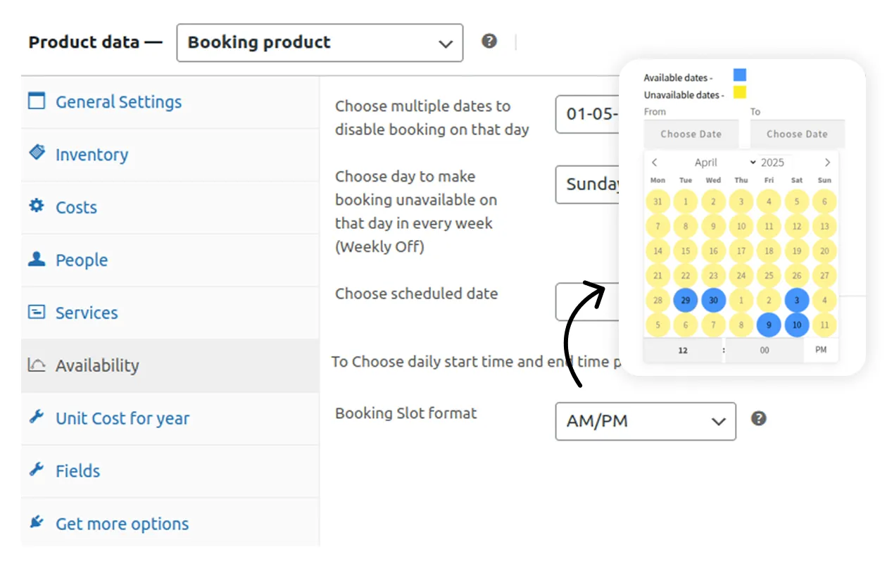 AM/PM Time Selection For Single & Dual Calendars