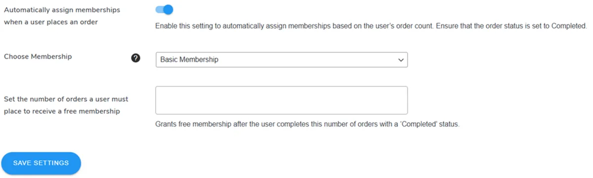 Assign Membership Based on Specific Number Of Orders