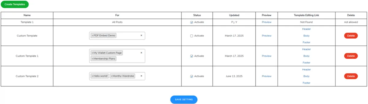 Assign PDF Templates to Specific Posts, Pages, or Custom Posts