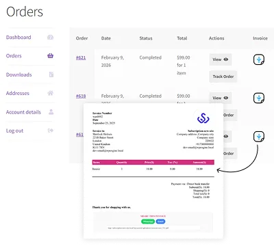 Attach Shareable Link in Invoice