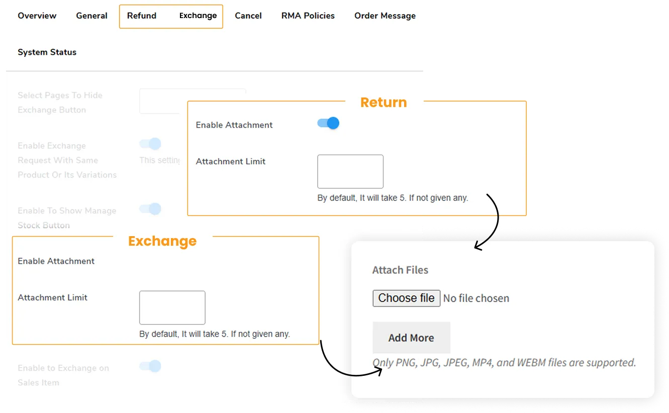 Attachments For Refund & Exchange