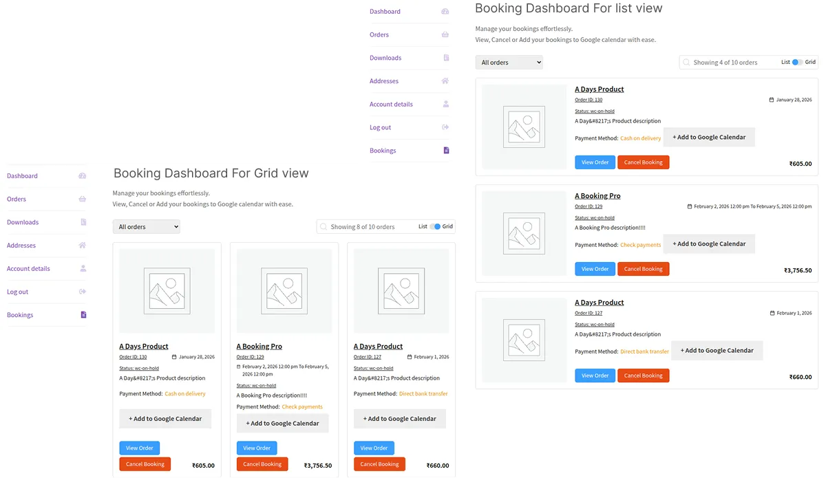 Centralized View For Bookings