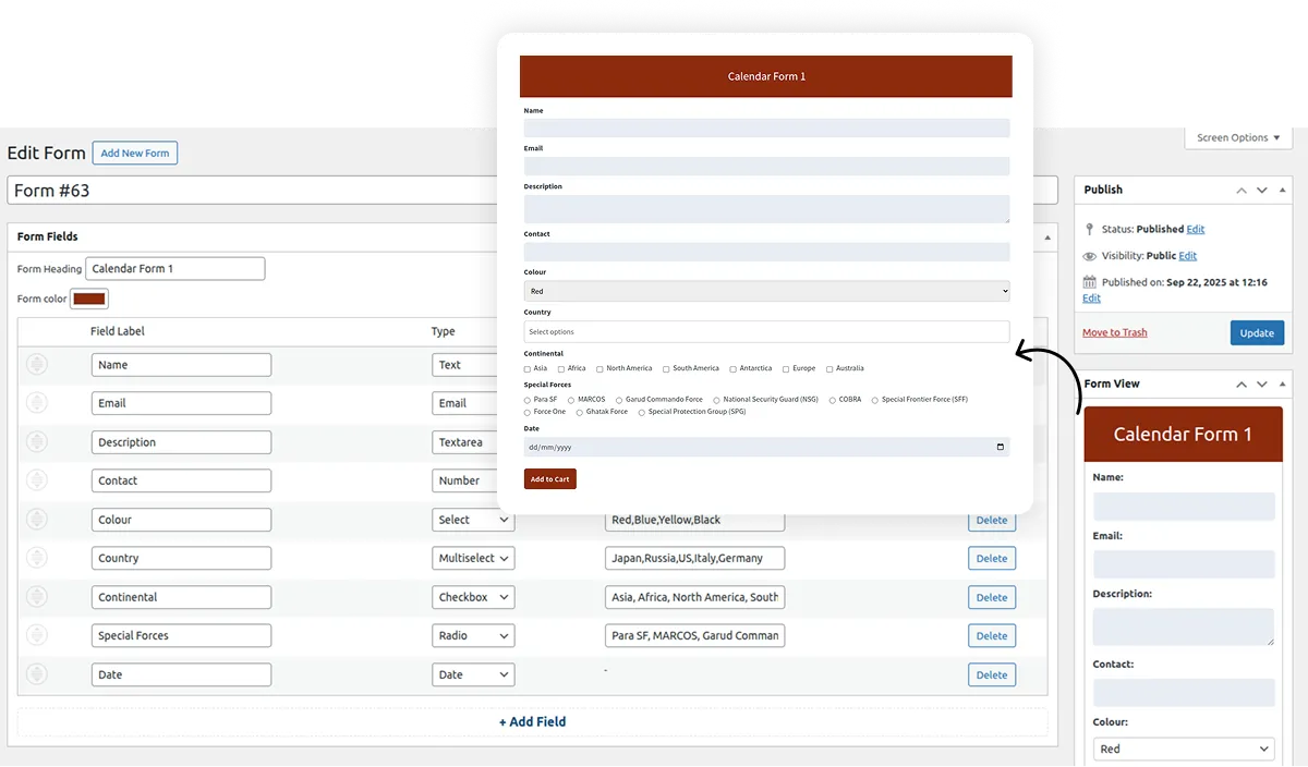 Forms For Global Calendar