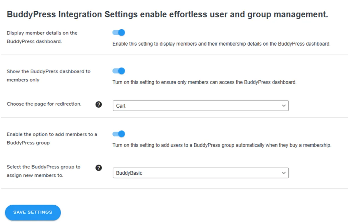 Integration With BuddyPress