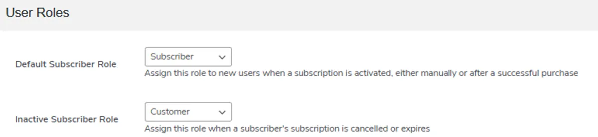 Set Subscriber Roles