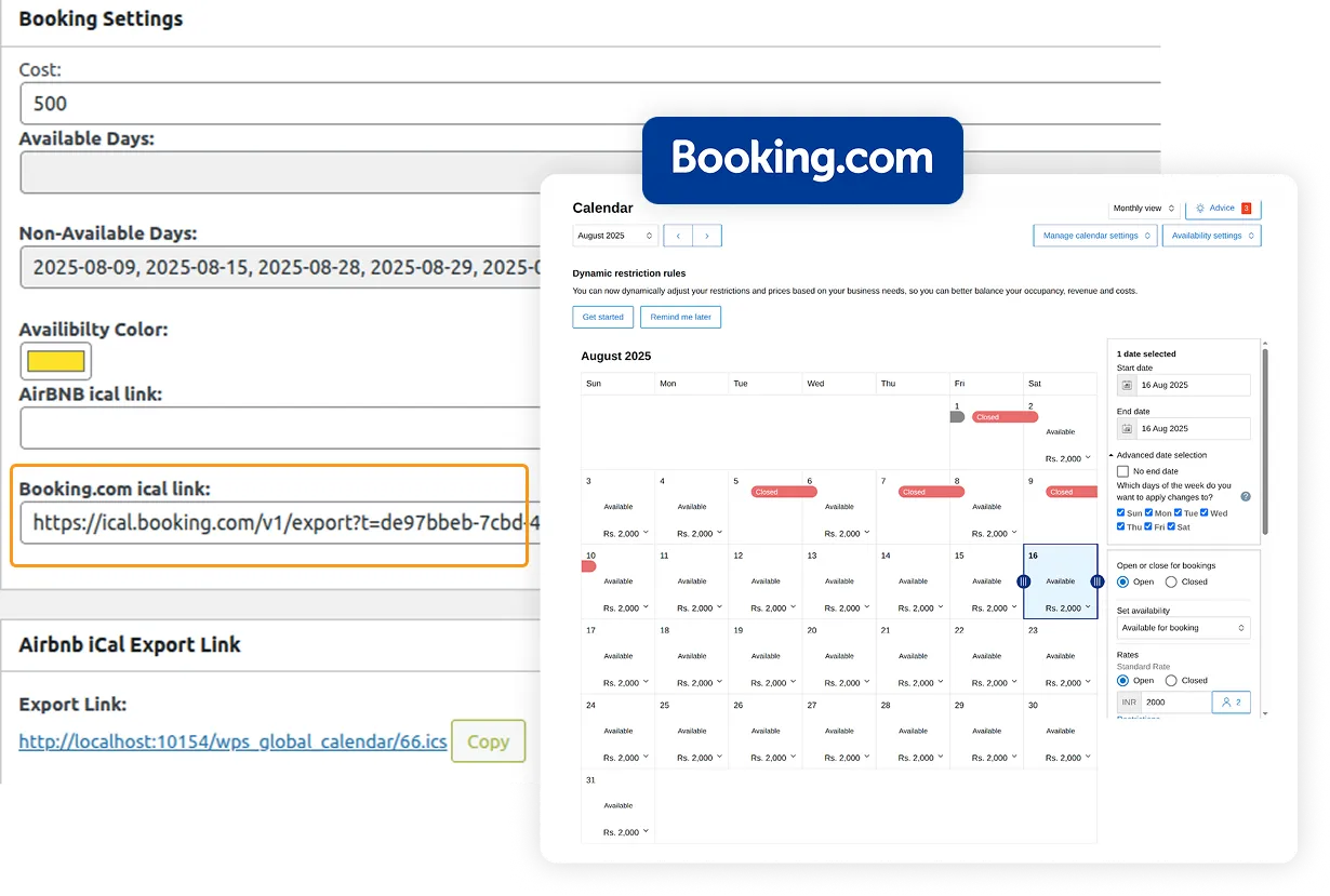 Sync Global Calendar With Booking.com
