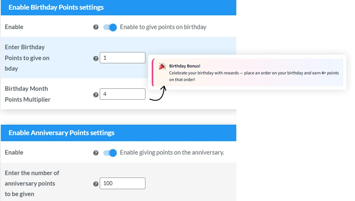 WooCommerce Rewards Points on Birthdays & Anniversaries