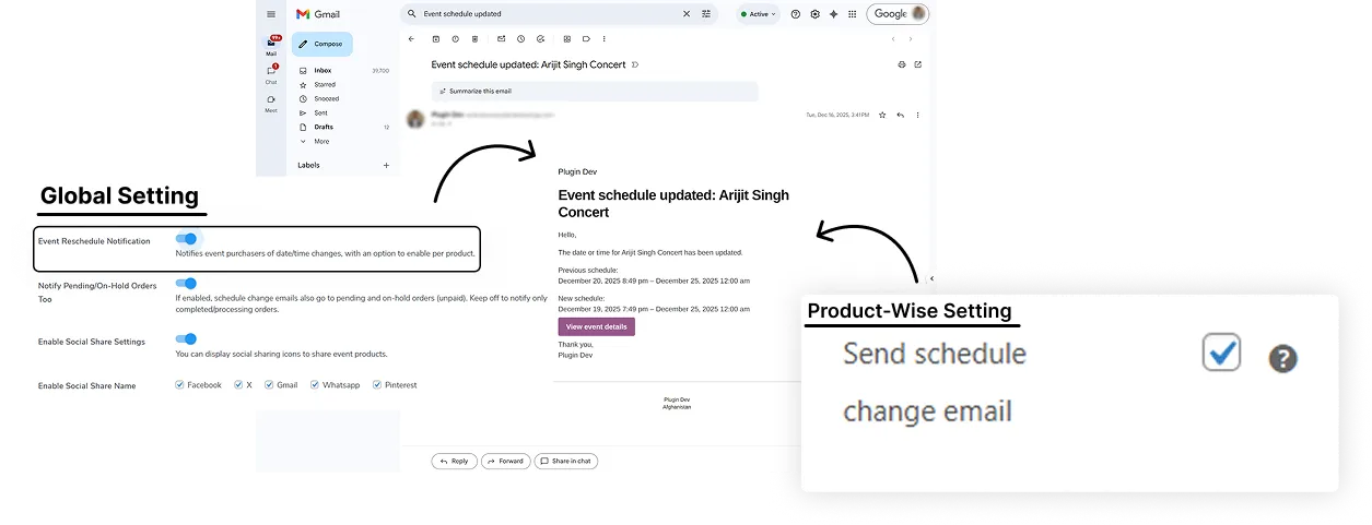 Event Reschedule Notifications
