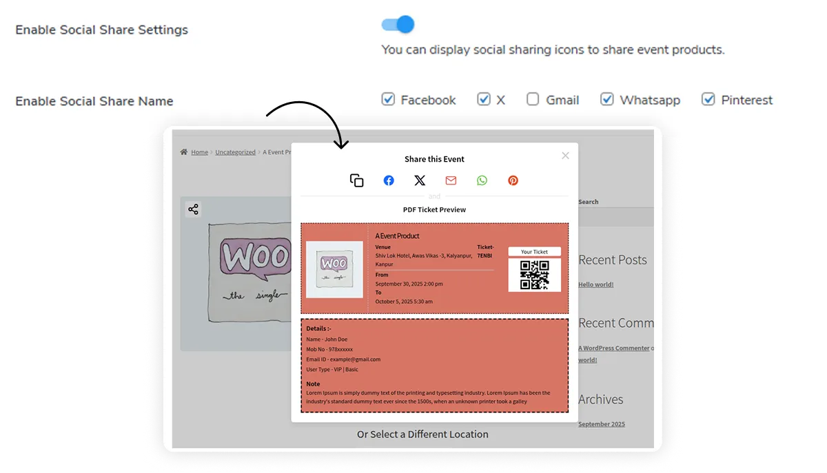 Share Events On Social Platforms