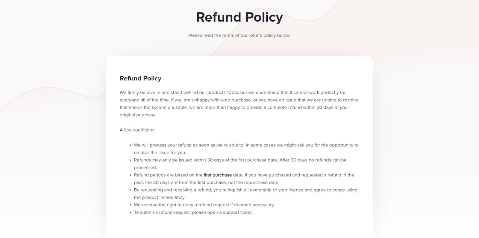 refund policy cartflows