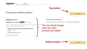 order buttons placement example