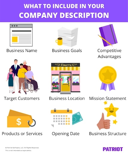 company description for business plan