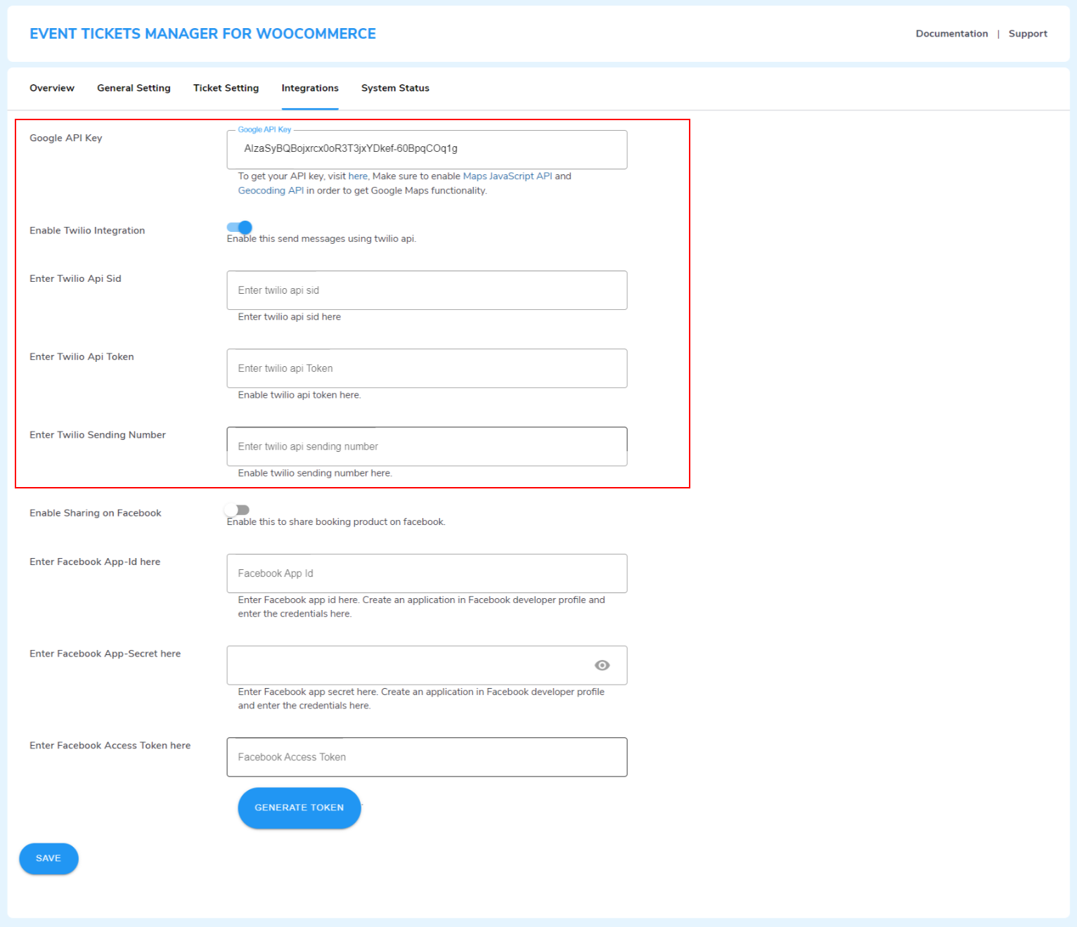 woocommerce event tickets twilio integration