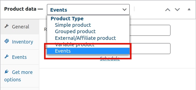 event product type