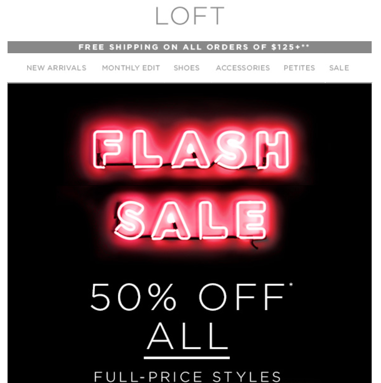 example of flash sale