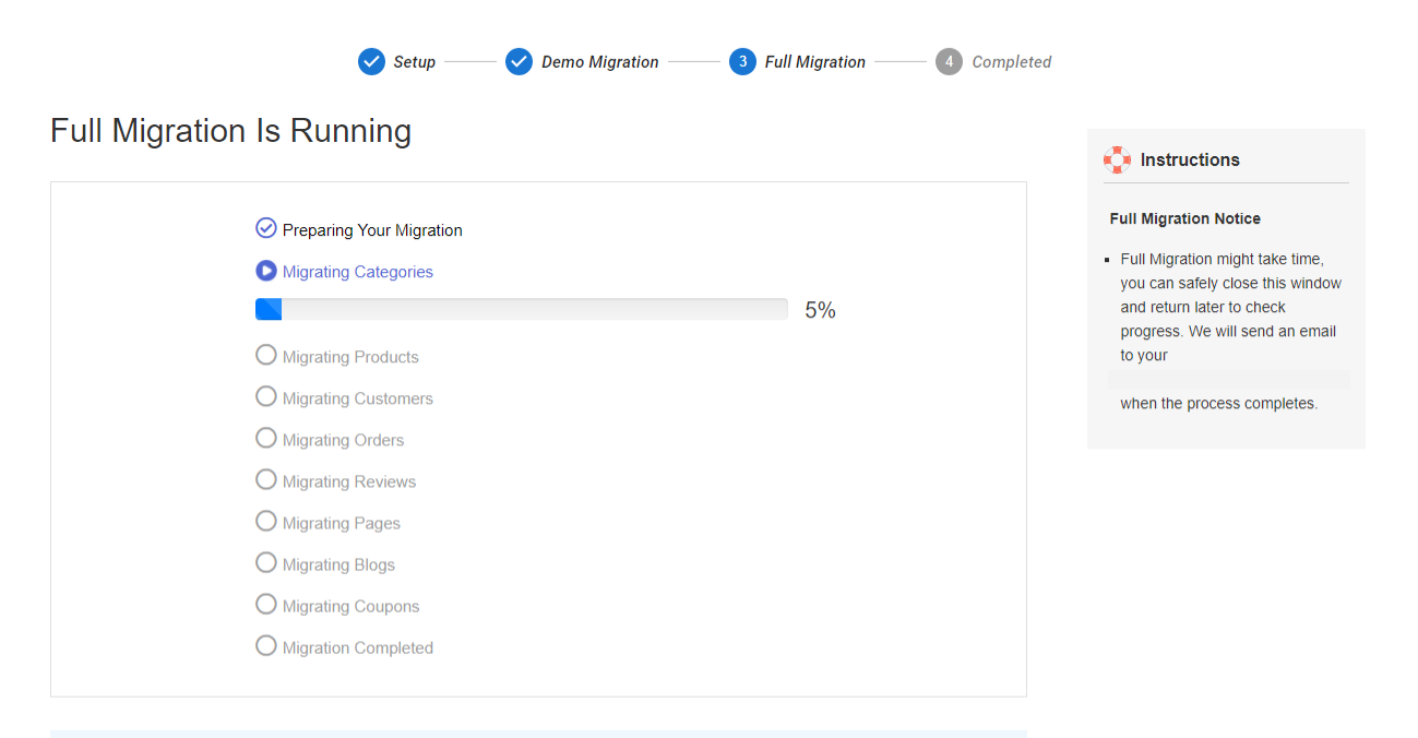 perform full migration