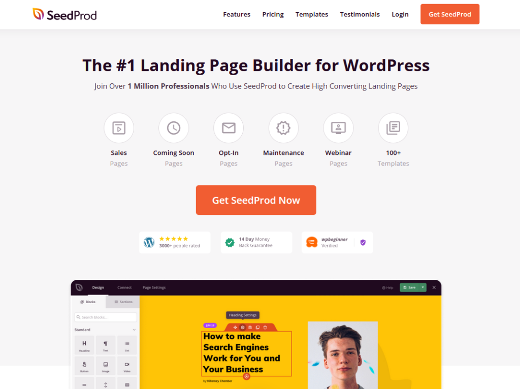 seedprod featured landing page