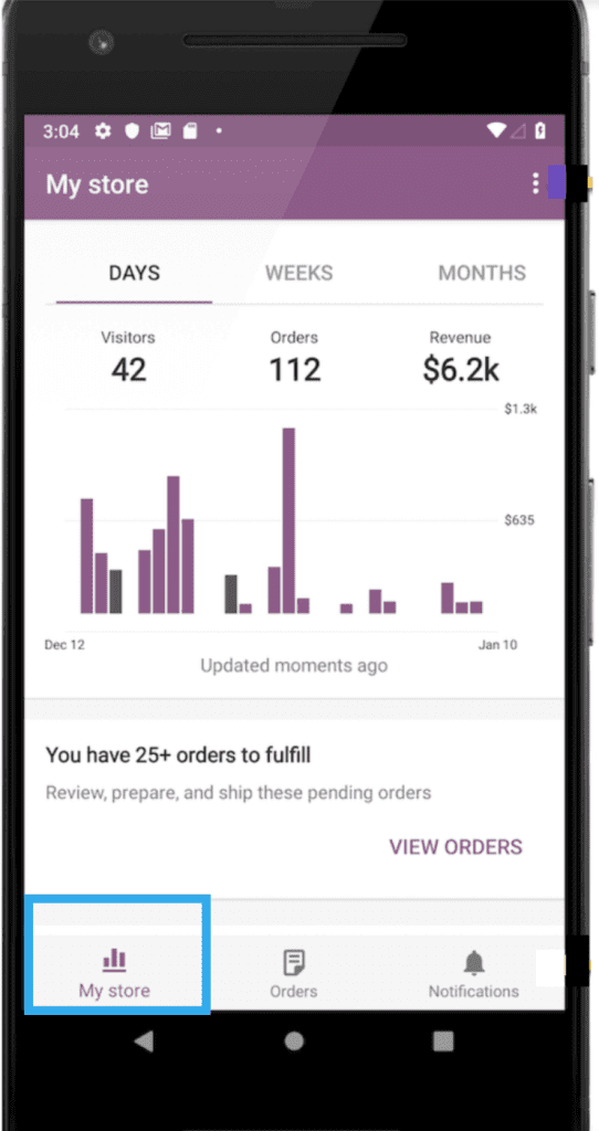 woocommerce app home screen