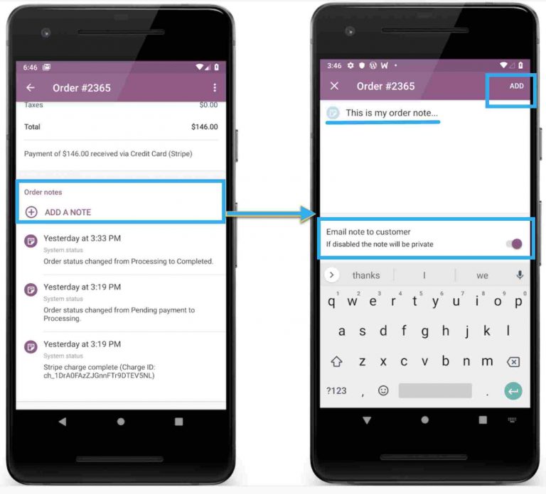 add a note to woocommerce orders