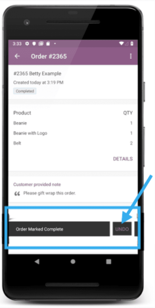 woocommerce app undo