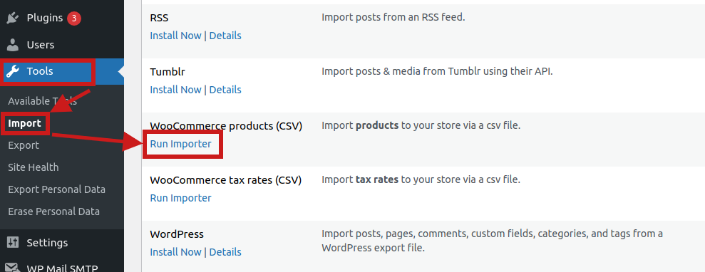 woocommerce importer