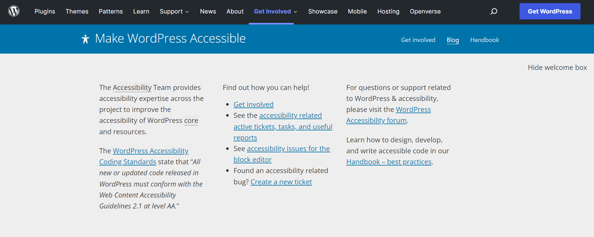 WordPress accessible