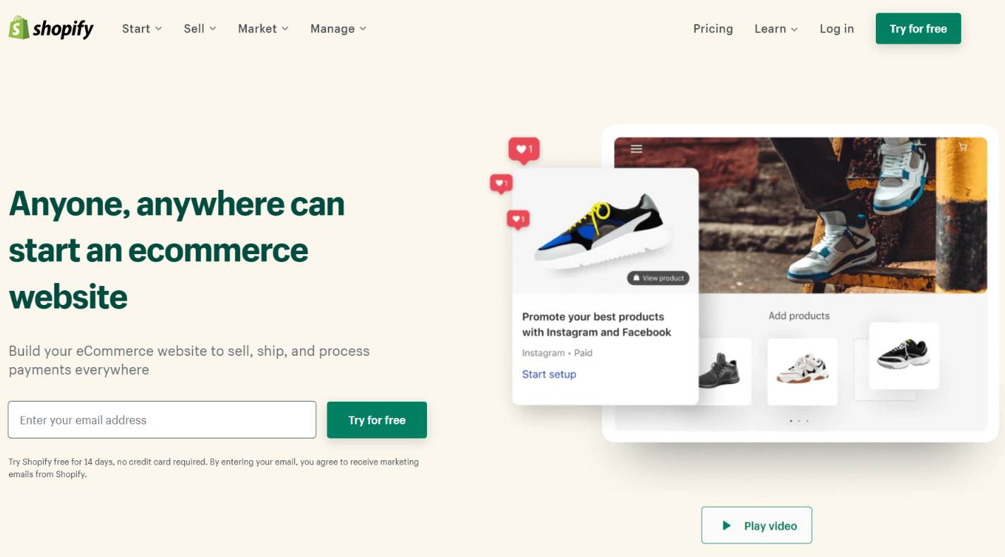 Shopify for ecommerce