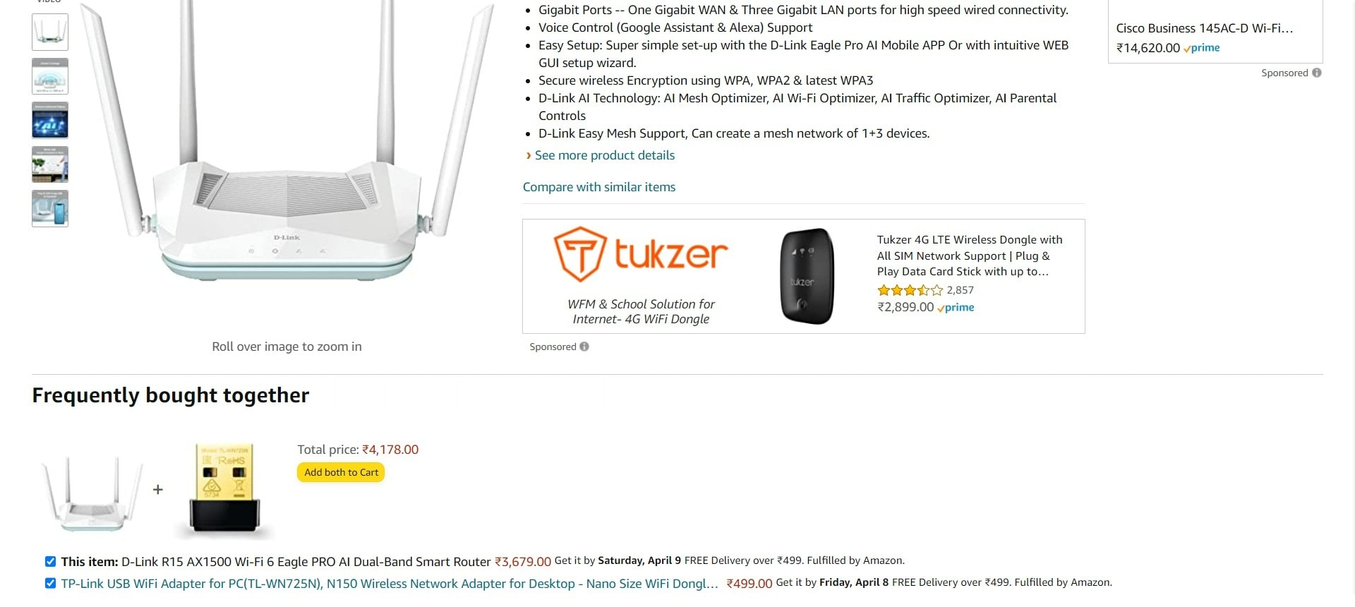 Amazon example for upsell