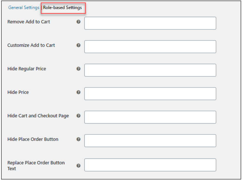 role based settings